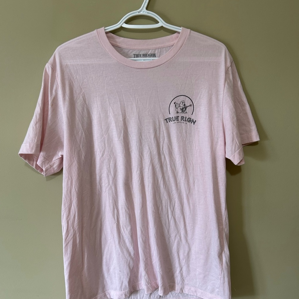 True Religion Pink Buddha Graphic Tee - Size L